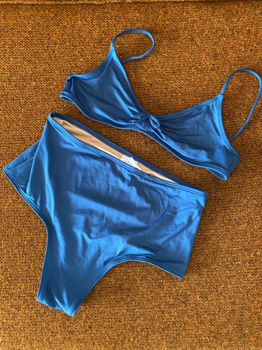 J. Crew Navy Blue Bikini Set with Nude Lining
